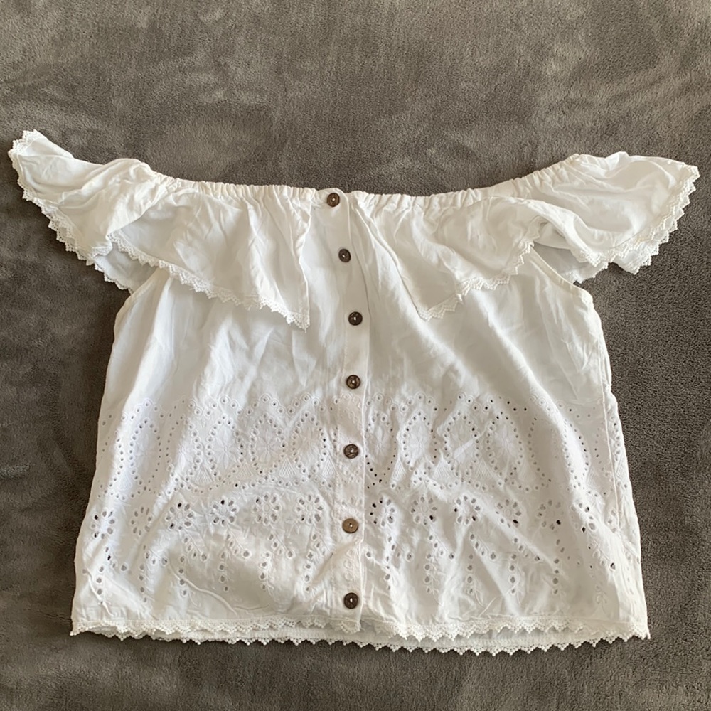 Women’s white off the shoulder top